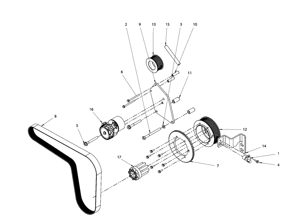 Engine Group - Serpentine Drive Diagram and Parts List for 080087-00  Briggs and Stratton Generator